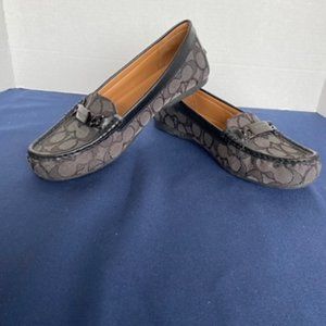 Coach Moccasins, grey and black, 8.5B
